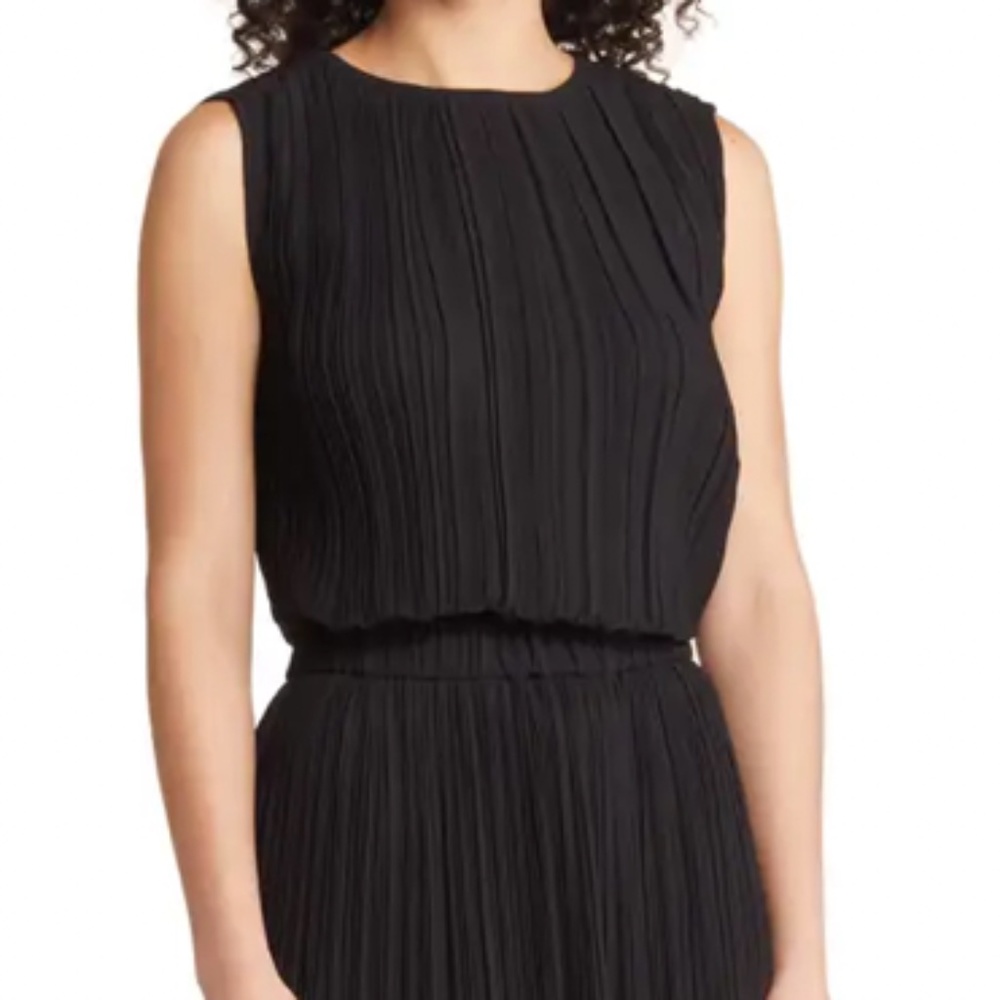 Nordstrom Micro Pleat / Plisse top and skirt COMBO, black